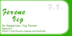 ferenc vig business card